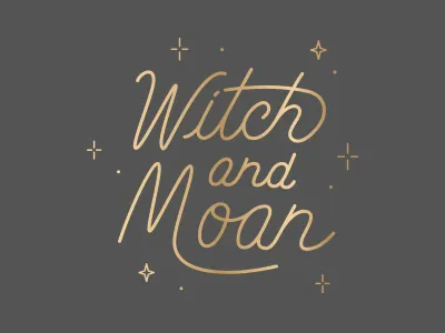 Witch & Moan halloween line monoline monolinear type witch