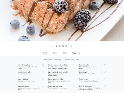 Brunch Website clean food responsive restaurant simple sketch app theme website wordpress