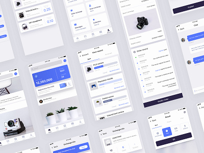 Blockchain app design app blockchain blue card clean icon iphone mobile ui ux white