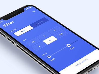 Filter options app app design clean design filter filtering indigo ui ui design user interface ux ux design