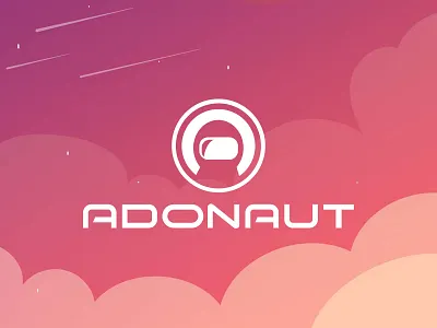 Adonaut advertising logo astronaut astronomy business logo cheap logo design clever logo creative logo logo concept logo design logo designer marketing logo minimal logo negative space negative space logo rocket logo science logo space logo typography