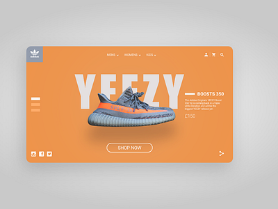 Adidas X Yeezy Boost 350 adidas adidas originals adobephotoshop adobexd boost colours e commerce shop fashion graphic design grey landingpage minimal photoshop shoes streetwear style ui ui design website yeezy