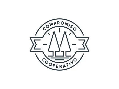 Compromiso Cooperativo badge cooperative logo pine tree stroke