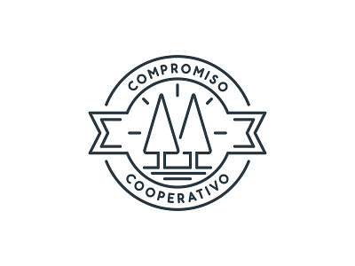 Compromiso Cooperativo badge cooperative logo pine tree stroke