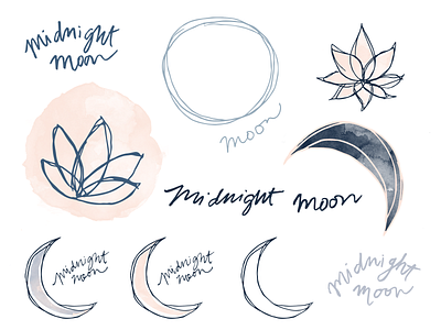 Midnight Moon | explorations, elements, objects, etc. brand identity design brand identiy designer branding creative creative designer design graphics illustration logo logo design sketch typography