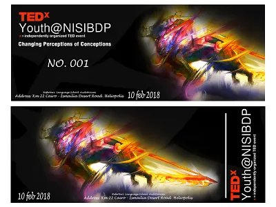 TEDx Ticket advertise art card design egypt event illustration international logo school tedx ticket vector youth