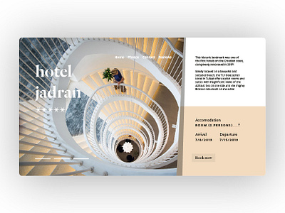Hotel Jadran — Homepage minimal ui ux website