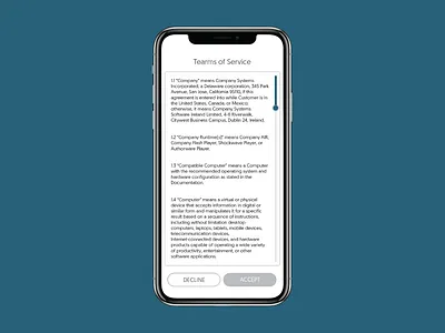 Terms Of Service uidesign