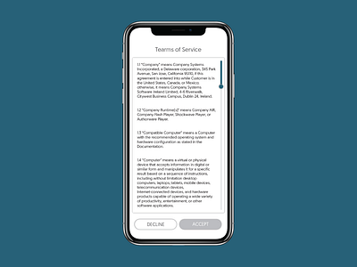 Terms Of Service uidesign