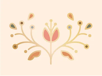 Filigree Gold brand clean color design floral flower gold illustration line linework mark pattern simple