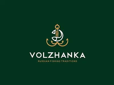 Volzhanka-fishing equipment brand brandidentity branding company design identity illustration logo logotype typography
