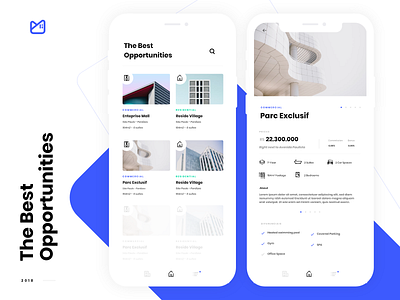 iMob - The Best Opportunites clean financial mobile ui design