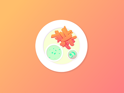 Potato Wasabi design food gradient icon illustration menu modern orange potato restaurant wasabi yellow