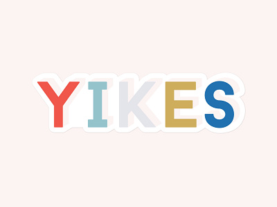 Yikes! bold color graphic design pink sticker sticker design sticker mule typography yikes