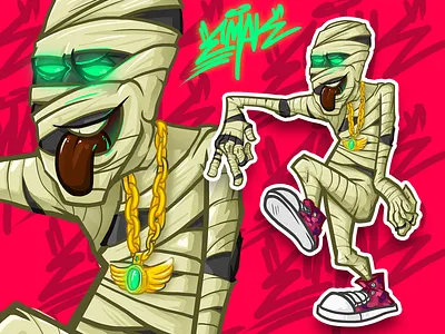 The Mummy Sticker Rebound 2018 egypt emak halloween illustration mummy pyramid sticker the mummy vector