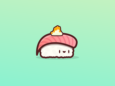 Salmon Nigiri cute drawing food illustration illustrator kawaii nigiri salmon sushi vector
