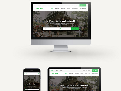 Market place creative mockup store ui website