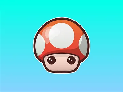 Shroom 1up drawing game gamer gaming illustration illustrator kawaii mario mario bros mushroom nintendo shroom vector