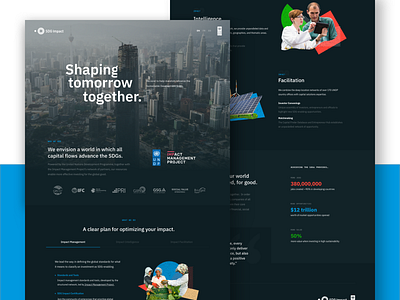 United Nations Landing Dark - SDG Impact dark theme ui ux web website website builder