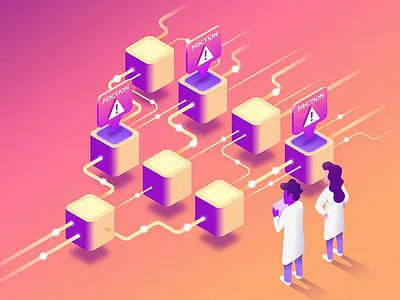 Friction Monitoring Diagram gradient illustration isometric path science scientist tech technology
