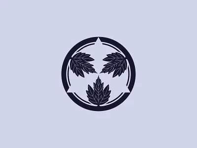 Motherwort Mon branding circles heraldry japanese kamon leaf leaves logo mon mondokoro monsho motherwort vector729