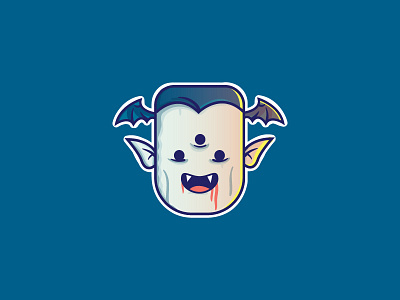 Three-Eyed Vampire bats cute halloween illustration logo stickers t shirt t shirt tees vampire
