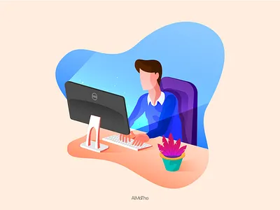 The Techie almatho character colours cool designer illustration programmer techie vector visual