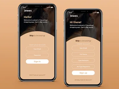 Jewellery Sign in/Sign up Design animation app ecommerce form design ios iphone jewelery jewellery jewellery app mobileapps sign in sign up typography ui ui ux uidesign uiuxdesign