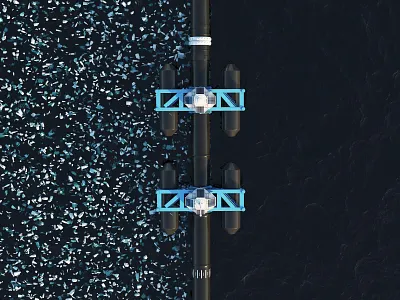 Ocean cleanup system. 3d rendering 3d 3dsmax after effect art behance bottle clean design garbage globe ocean people sea solar energy solar panel tube turtle water