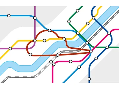 Transit map - mapmaking identity branding colours identity map mapmaking metro transit map vector
