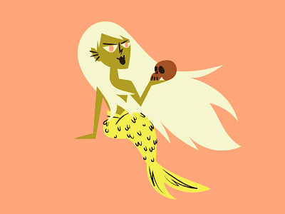 Mermaid ai day 10 halloween illustration inktober monster
