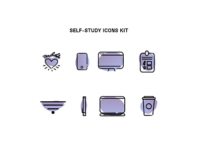 Self Study Icons Kit iconography icons icons design icons set self study