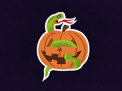 Halloween ai color design grunge mule pumpkin snake sticker vector