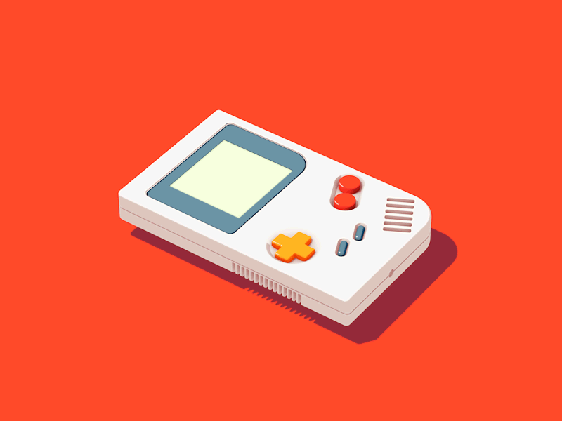 Vintage Nintendo 3d 3d animation c4d cinema 4d comics debuts design flat 3d gameboy geek gif illustration isometric nintendo