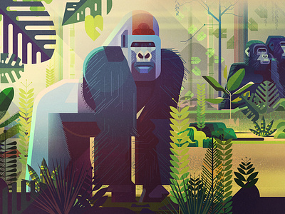 Saving Species spread animals book digital endangered species james gilleard retro vector