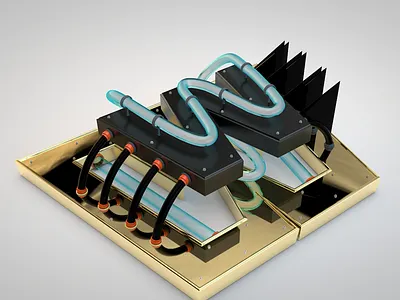 3D Font-W 02 3d design material model render