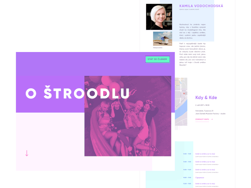 Stroodl Website Animation animaiton bright czech duotone educational gif platform prague study ui uiux ux web website