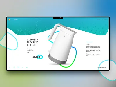 Xiaomi Mi Electric Kettle app brand ecommerce ios ios app kettle landing landing page luxury mi smart store ui ux ux design watch app water web webdesign xiaomi