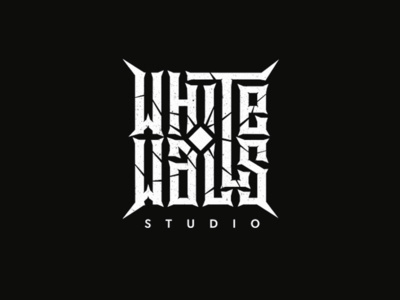 White walls studio dark gothic illustration letter lettering logo logotype mark modern typography vector