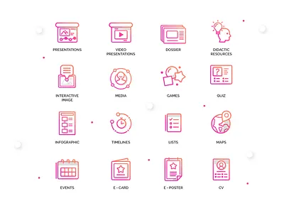 Genially Icons - Categories app artdirection branding color design digital genially genius gradient icon illustration type typography ui vector web website