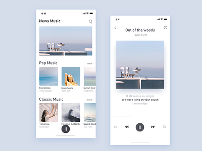 Music Page app design interface music ui ux