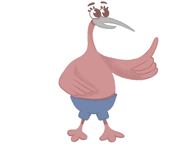 Stork 2d art cartoon character illustration stork