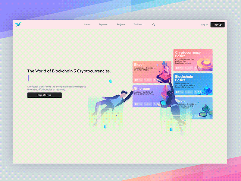 Welcome to LitePaper 👋 bitcoin crypto crypto currency duolingo gif illustration internet litepaper