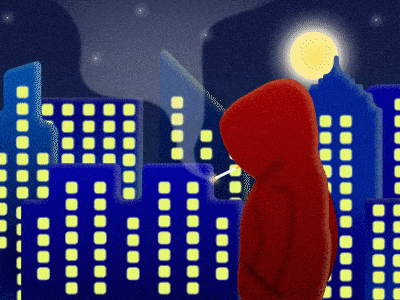 Night 2d ae animation animation 2d animation after effects cigarette city cityscape moon motion night smoke