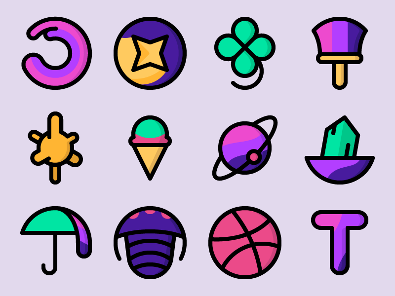 Interdesigntic cosmos design process icecream icon icon artwork iconograpgy iconset planet