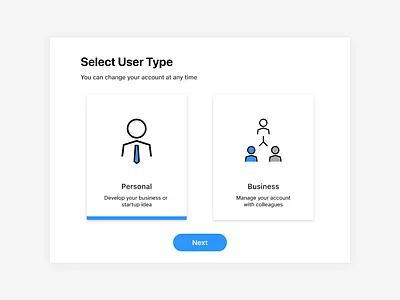 Select User Type — 064 #dailyui 064 business challenge dailyui icons select user type ui