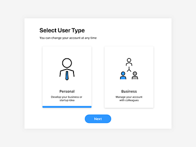 Select User Type — 064 #dailyui 064 business challenge dailyui icons select user type ui