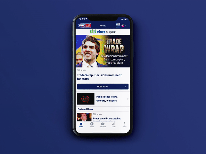 AFL Live App Animations afl afllive animation app branding branding design design digital graphic design ios pulselive sport sports sports app ui ui design ux video