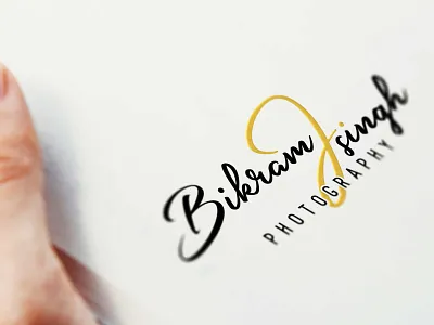 Bikram J Singh adobe branding dribbble india logo logo design photographer logo typogaphy