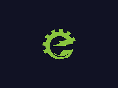 "E" Monogram branding design e ekoque electric energy environment flat icon logo monogram natural